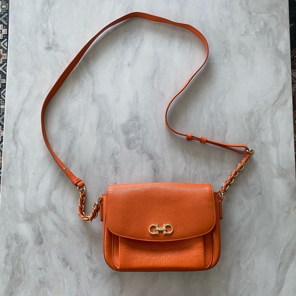 Salvatore Ferragamo Handbags - Salvatore Ferragamo Orange Sandrine Crossbody